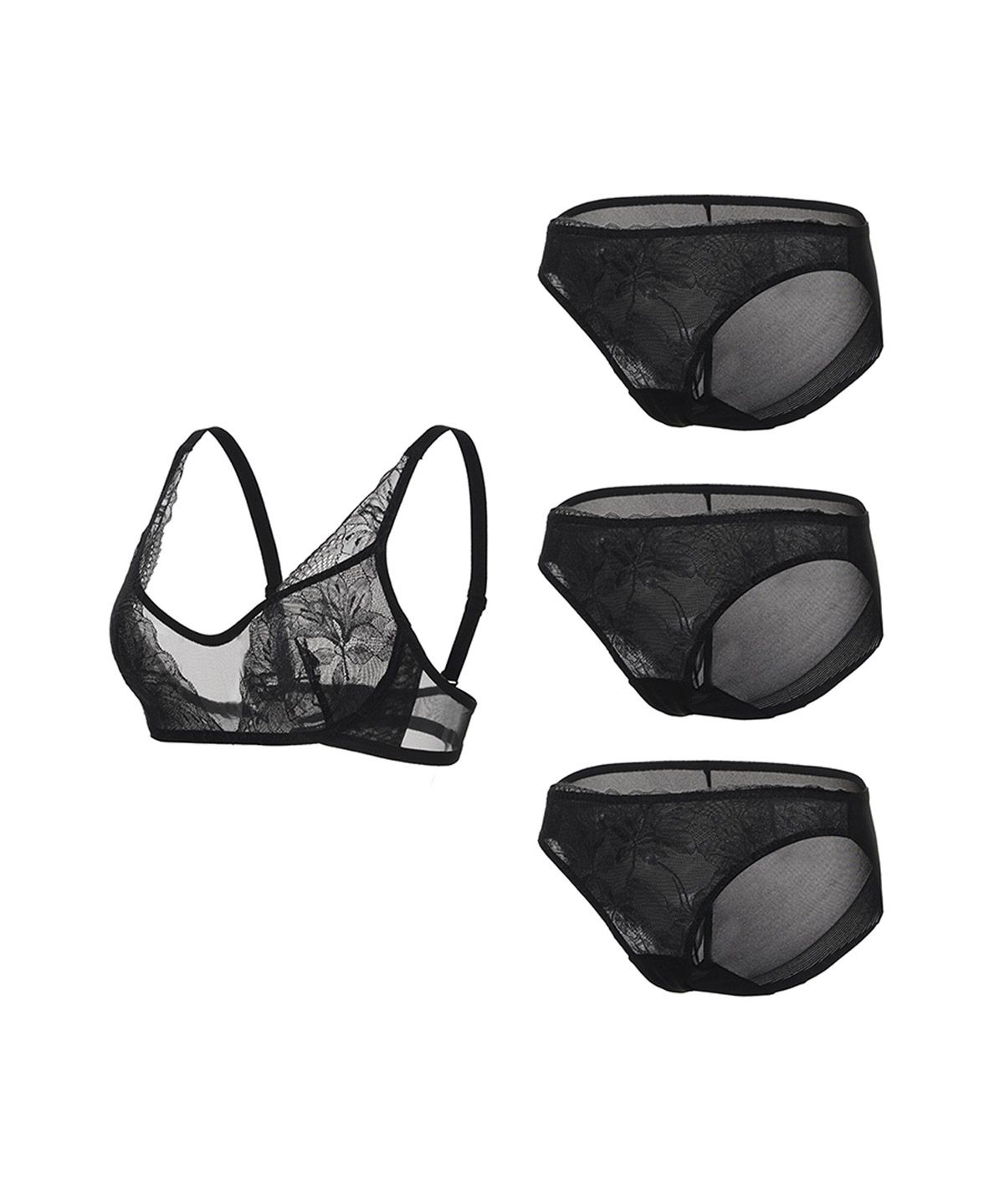 글램레이디(GLAMLADY) [4PACK]글리터 레이어드 브라렛 실속세트 4종