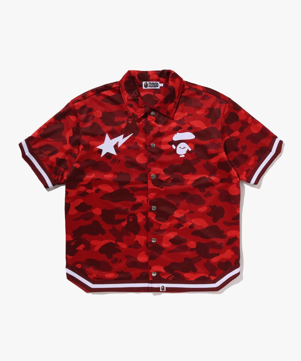 베이프(BAPE) 컬러 카모 웜 업 SS 셔츠(M) RED
