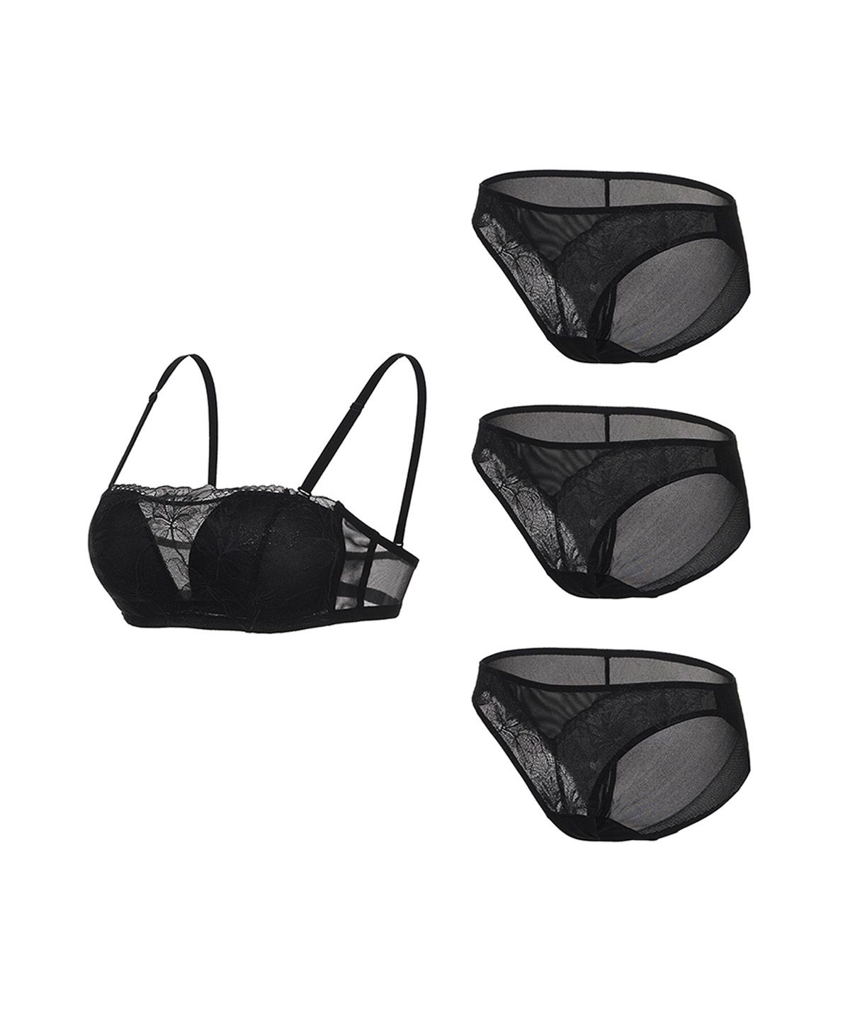 글램레이디(GLAMLADY) [4PACK]글리터 하프 브라 실속세트 4종