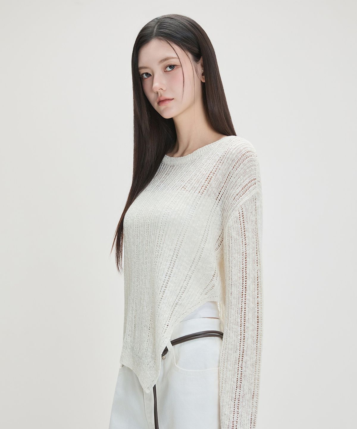 미쏘(MIXXO) 슬릿 시스루 풀오버 RE KAG50QT_MIWKAG74QT