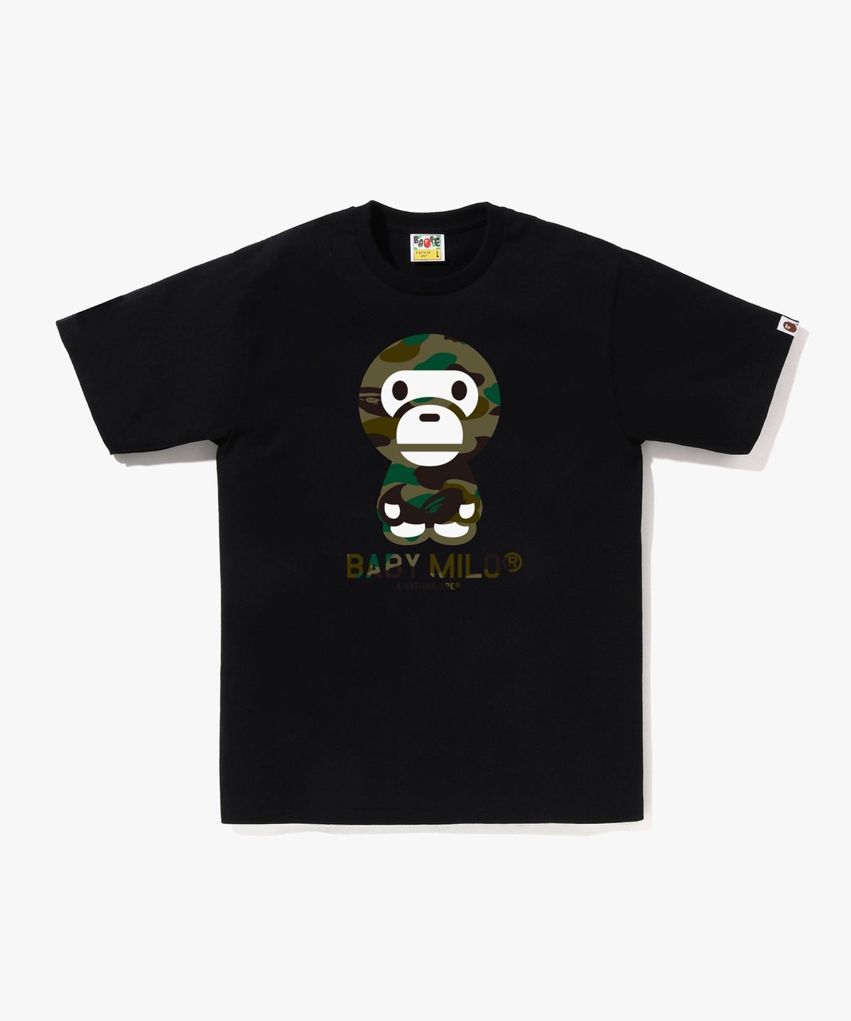 베이프(BAPE) 퍼스트 카모 베이비 마일로 티셔츠(M) BLACK/GREEN