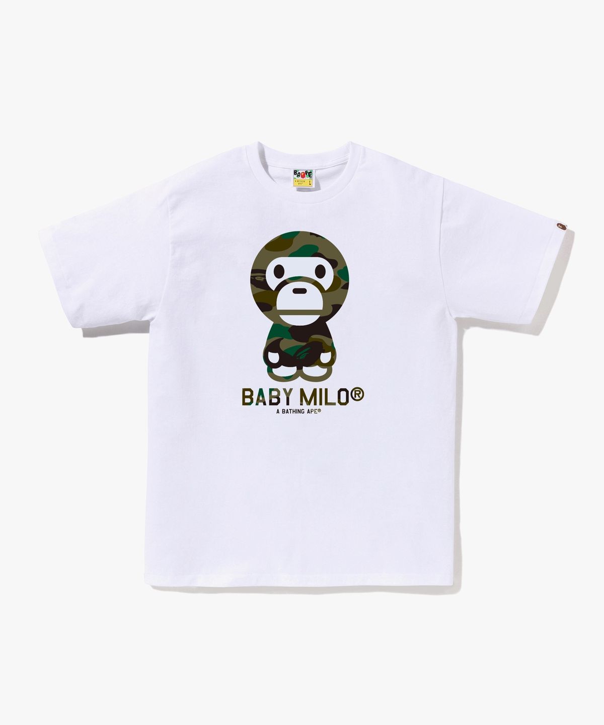 베이프(BAPE) 퍼스트 카모 베이비 마일로 티셔츠(M) WHITE/GREEN