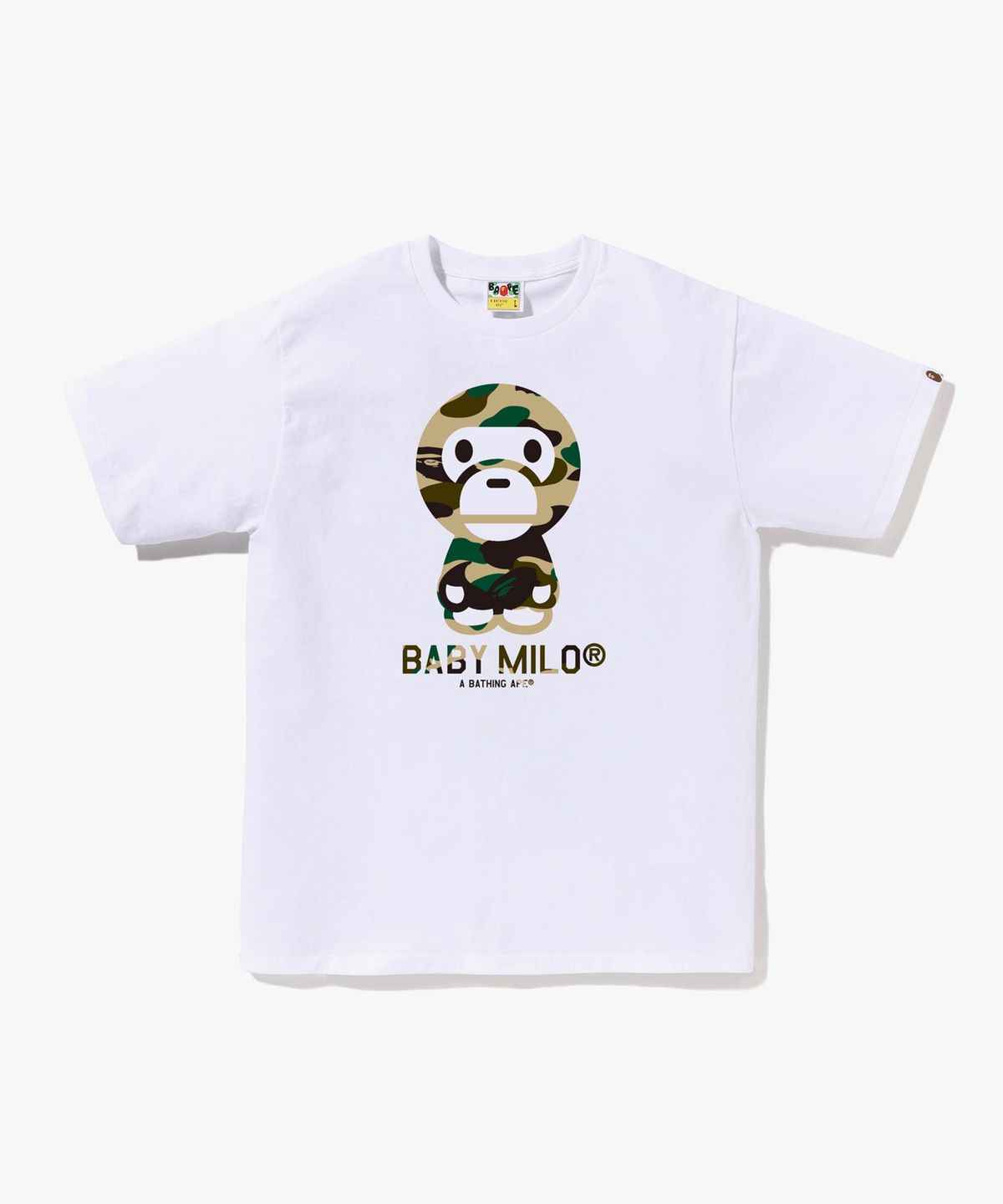 베이프(BAPE) 퍼스트 카모 베이비 마일로 티셔츠(M) WHITE/YELLOW