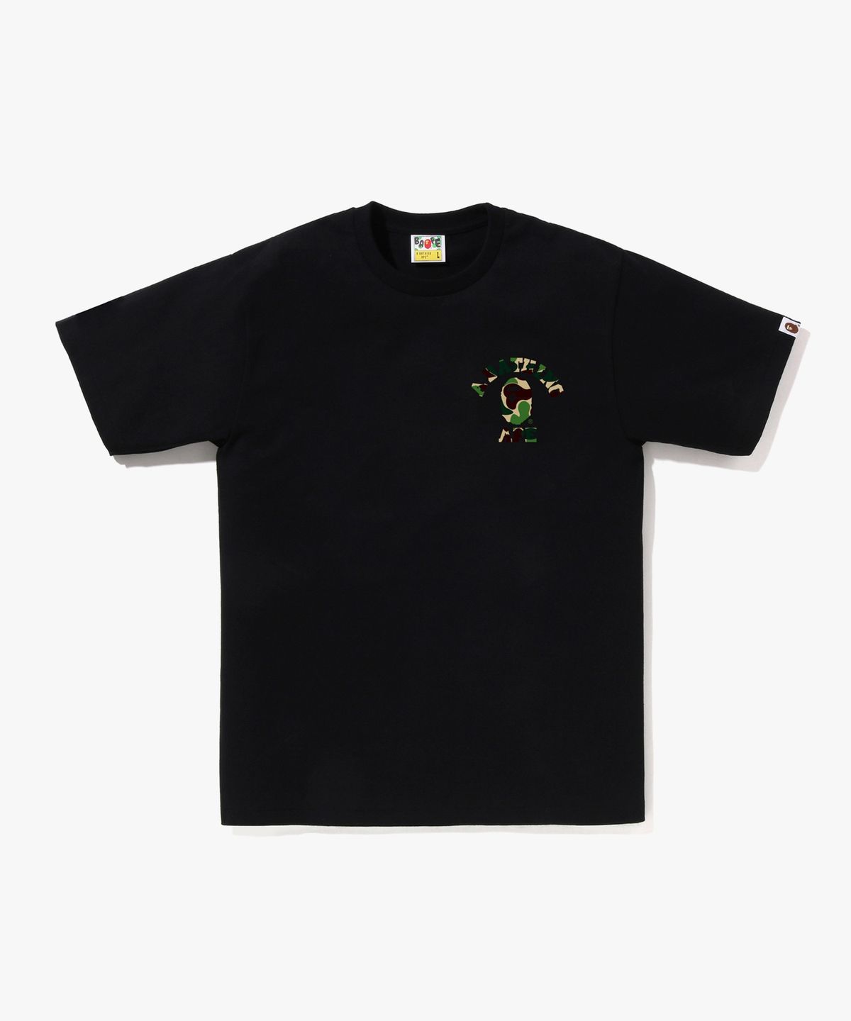 베이프(BAPE) ABC 카모 콜리지 ATS 티셔츠(M) BLACK/GREEN