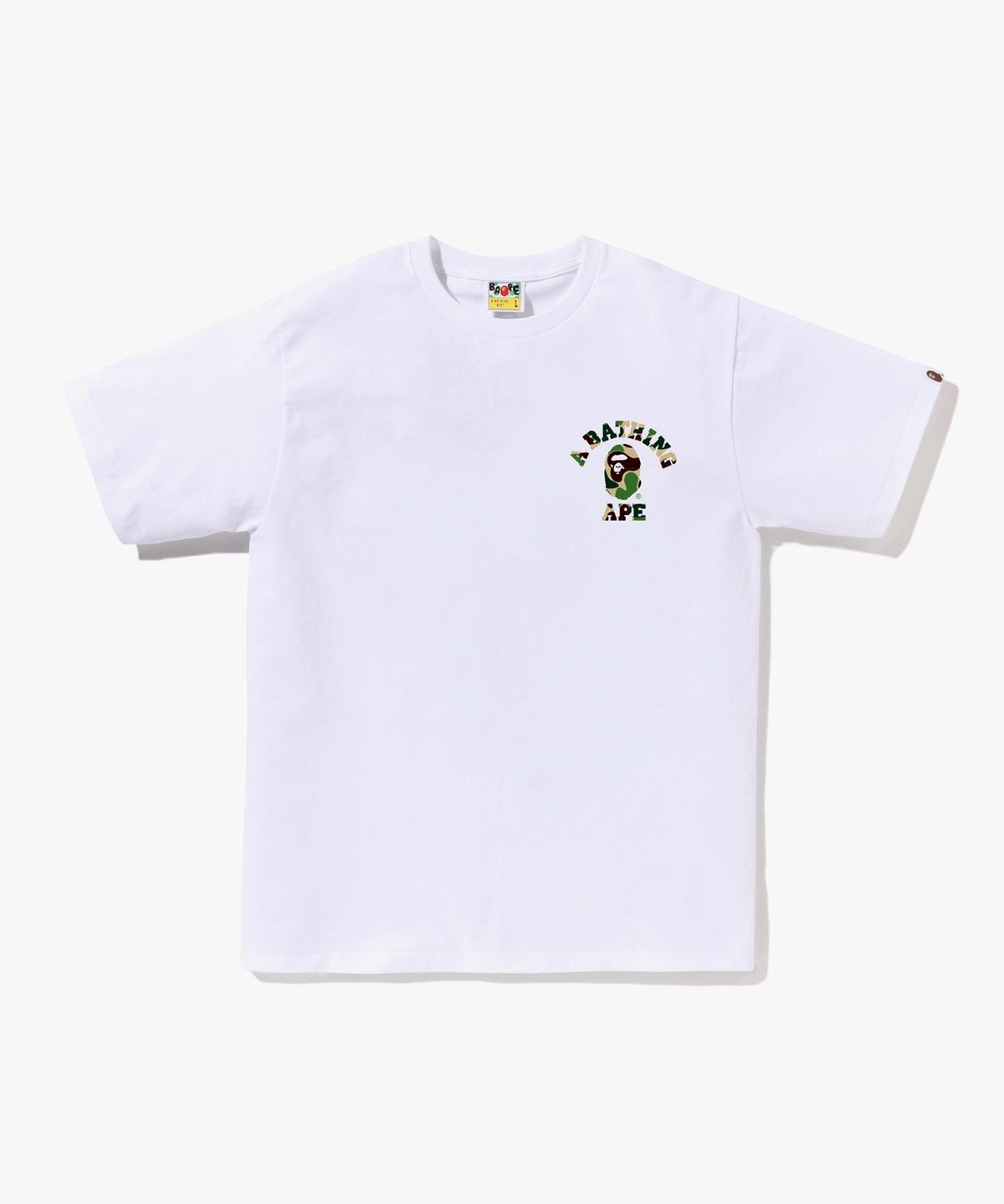 베이프(BAPE) ABC 카모 콜리지 ATS 티셔츠(M) WHITE/GREEN