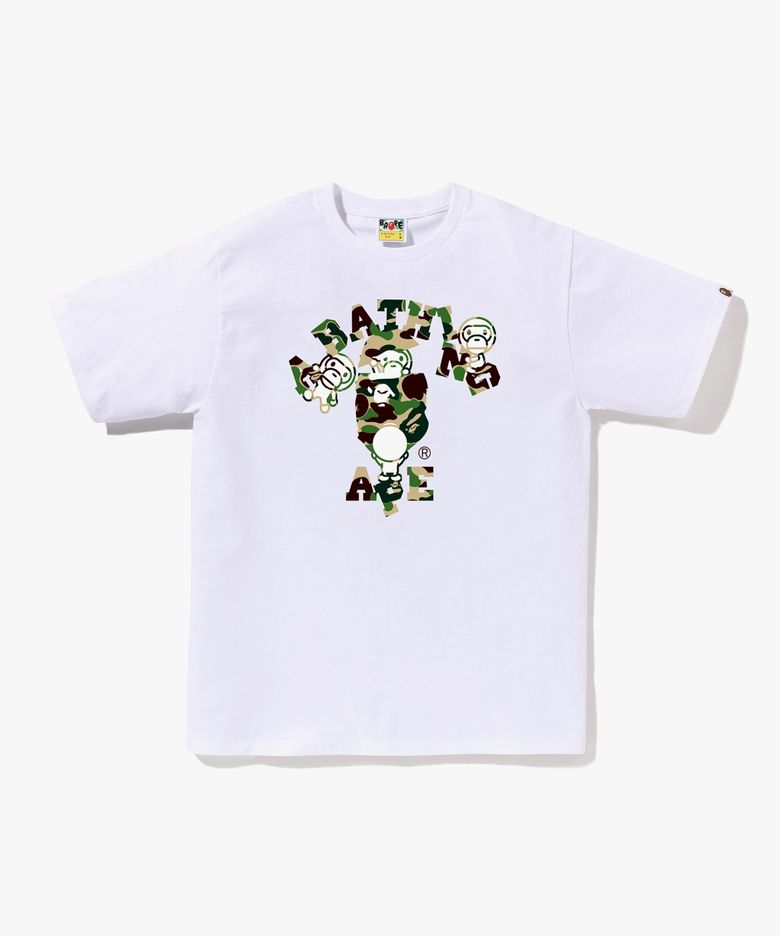 ABC 카모 콜리지 마일로 티셔츠(M) WHITE/GREEN
