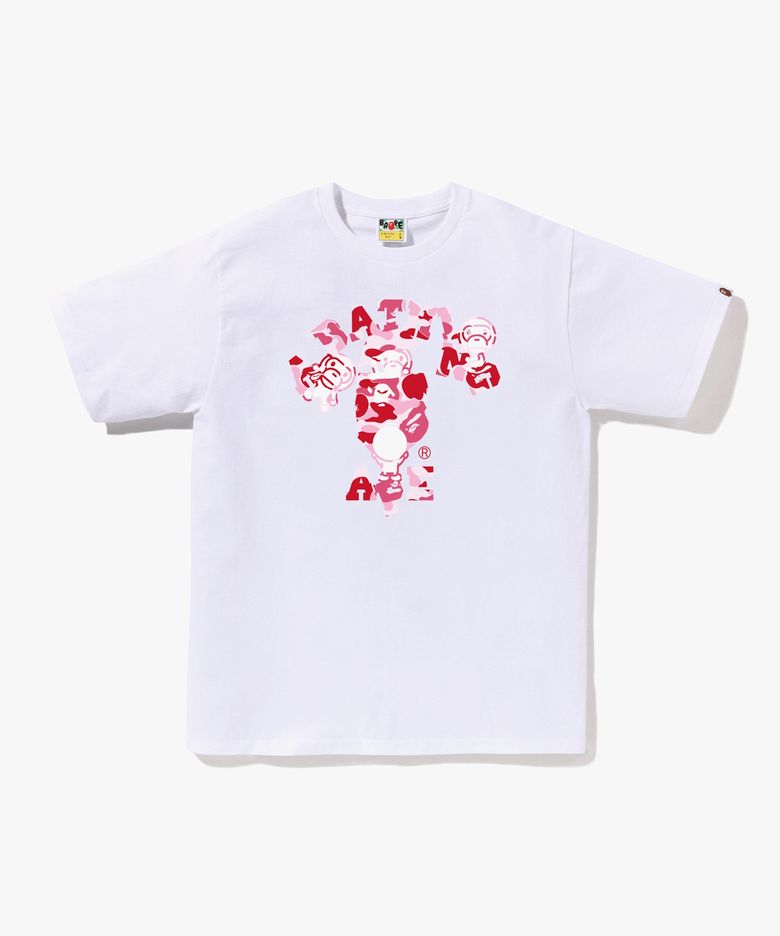 ABC 카모 콜리지 마일로 티셔츠(M) WHITE/PINK