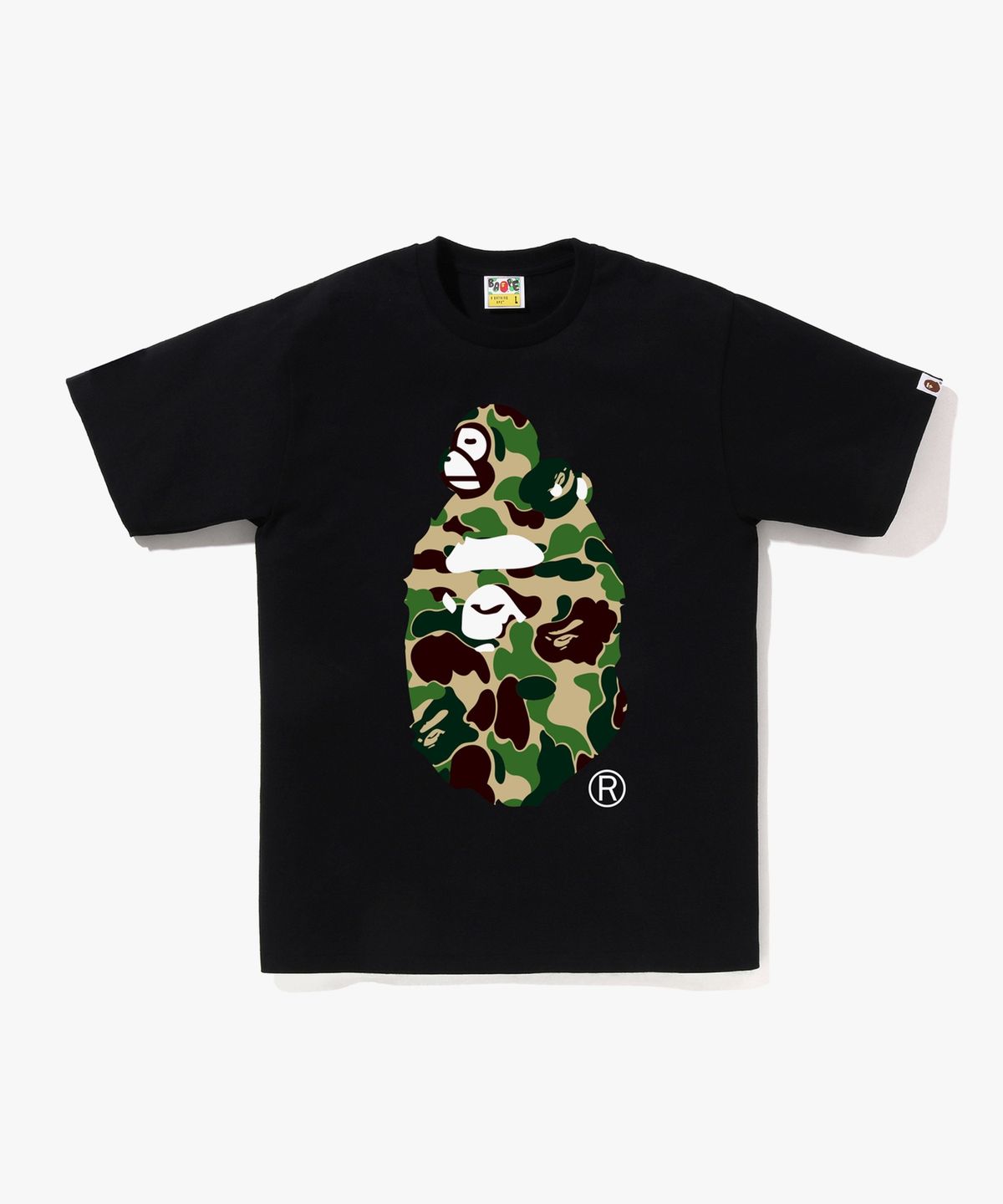 베이프(BAPE) ABC 카모 마일로 온 빅 에이프 티셔츠(M) BLACK/GREEN