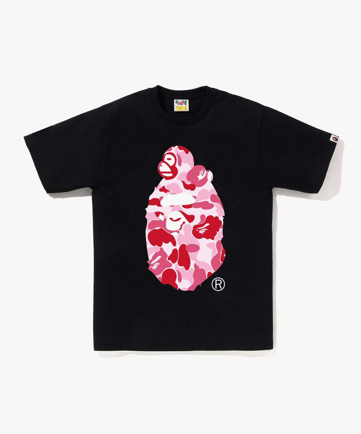 베이프(BAPE) ABC 카모 마일로 온 빅 에이프 티셔츠(M) BLACK/PINK