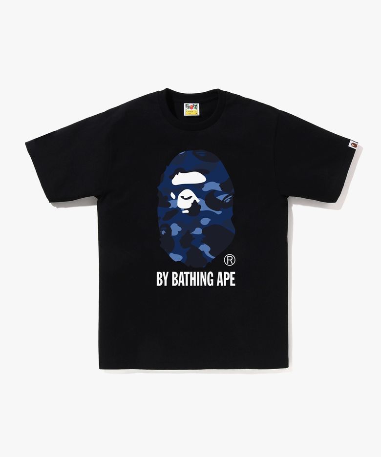 컬러 카모 BY BATHING APE 티셔츠(M) BLACK/NAVY