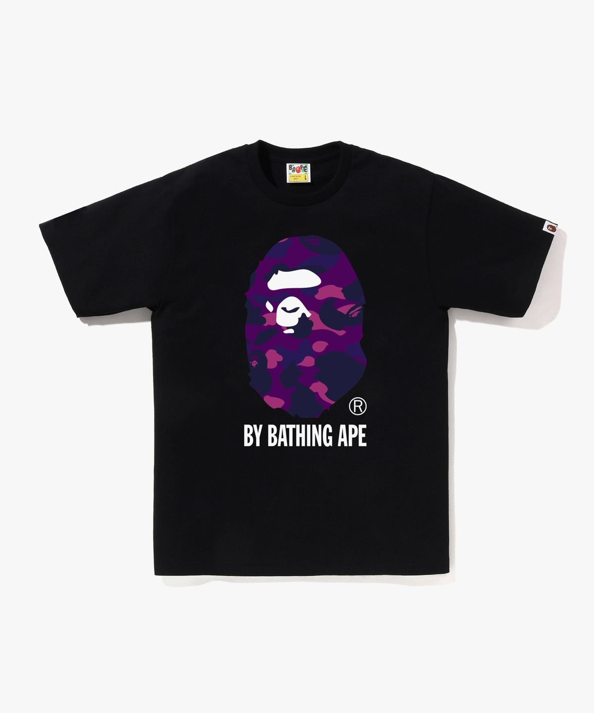 베이프(BAPE) 컬러 카모 BY BATHING APE 티셔츠(M) BLACK/PURPLE
