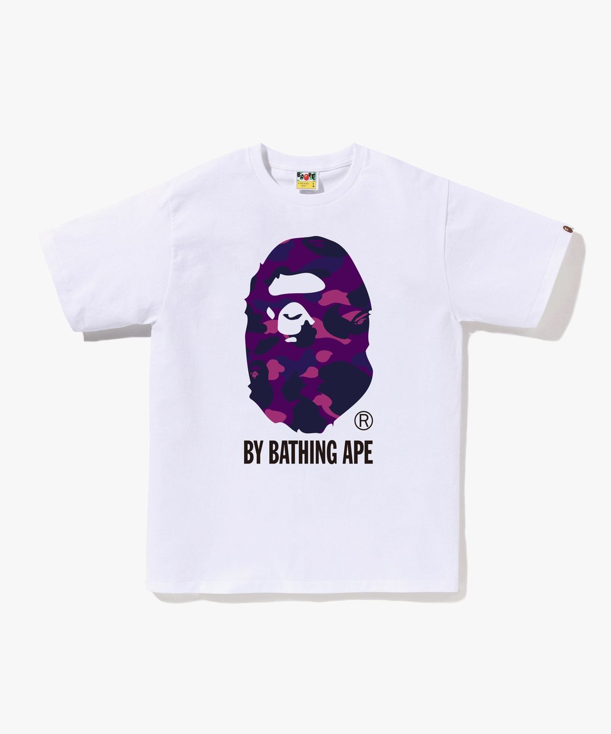 베이프(BAPE) 컬러 카모 BY BATHING APE 티셔츠(M) WHITE/PURLE