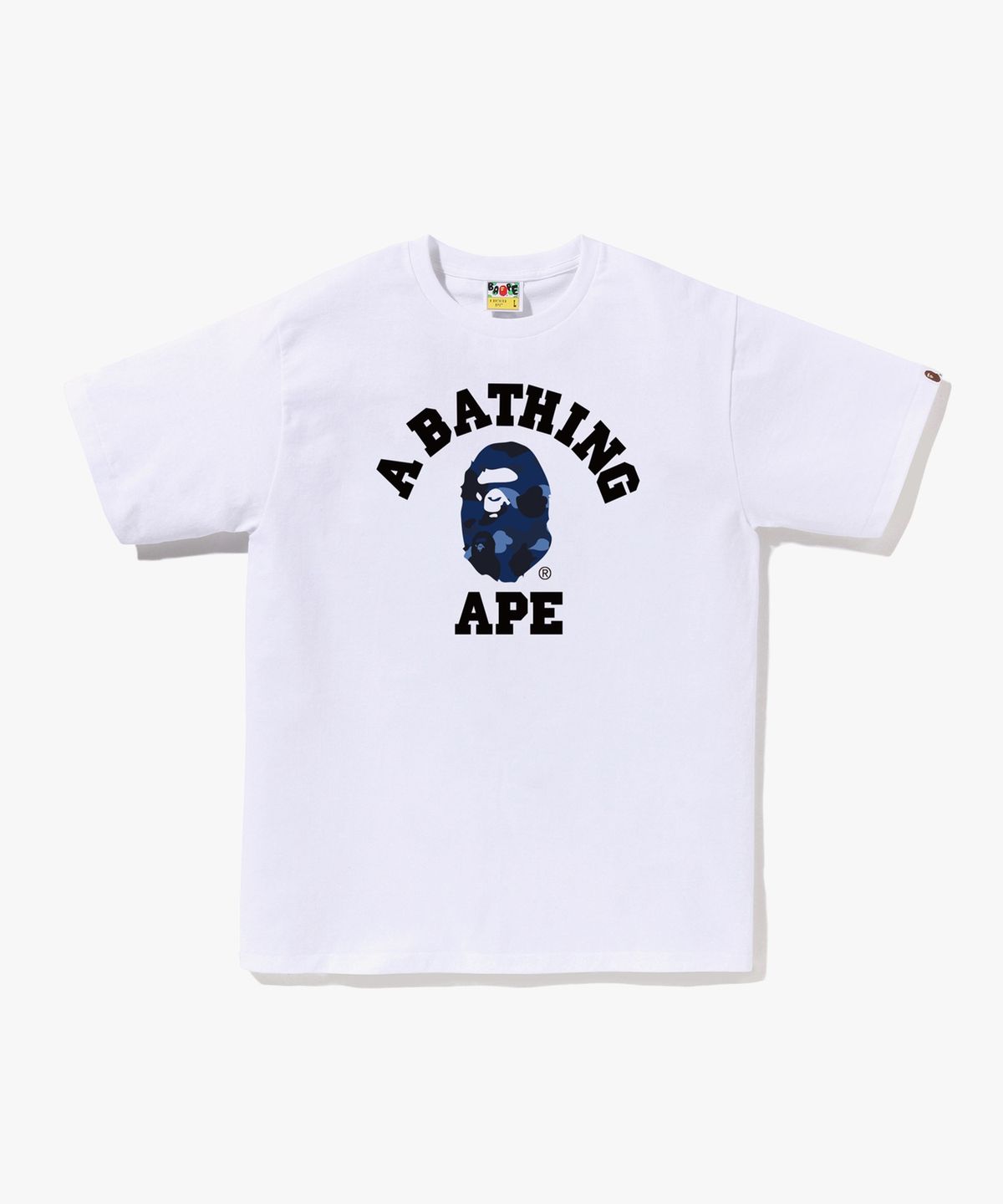 베이프(BAPE) 컬러 카모 콜리지 티셔츠(M) WHITE/NAVY