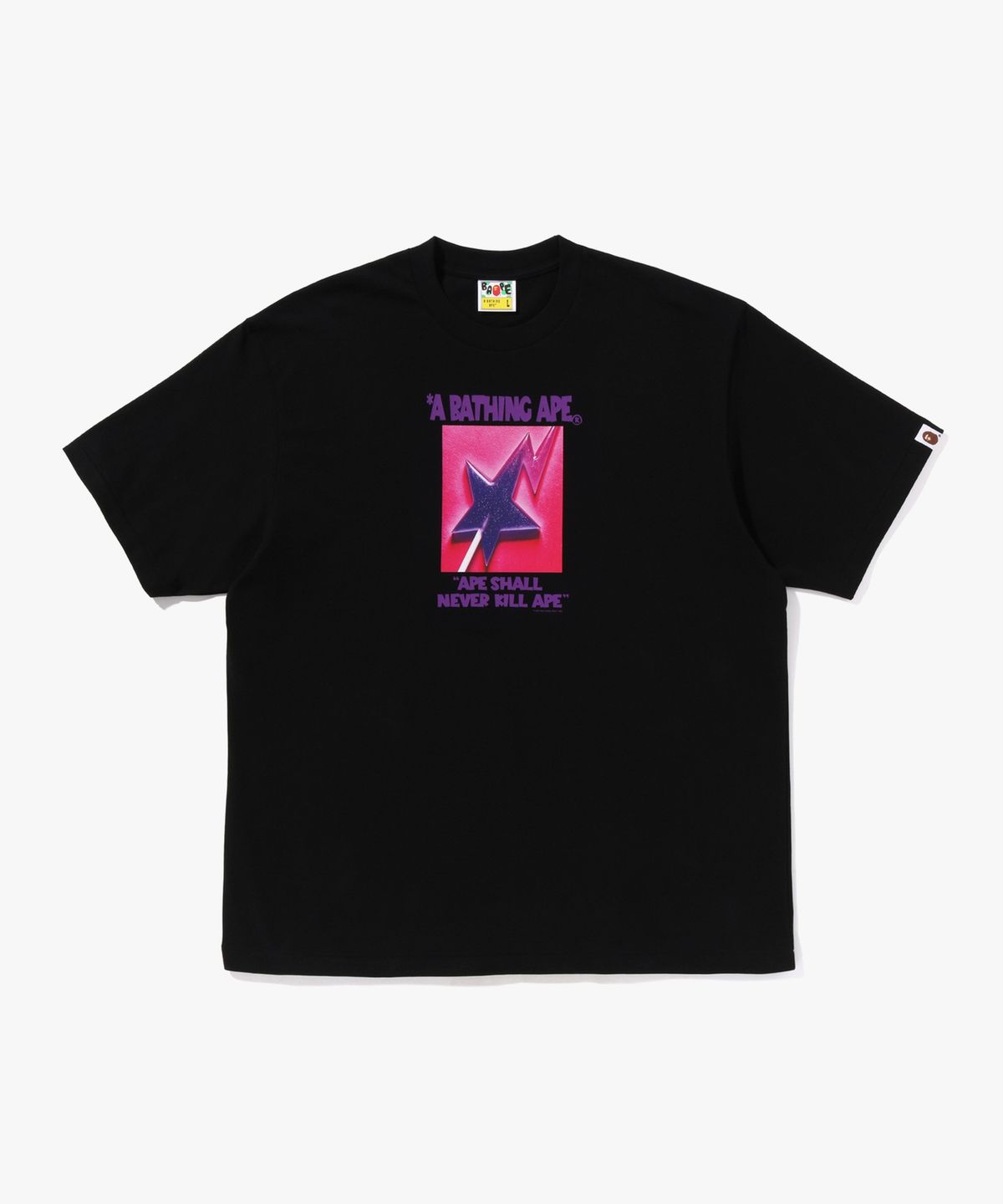 베이프(BAPE) 롤리펍 스타 그래픽 릴렉스드 핏 티셔츠(M) BLACK