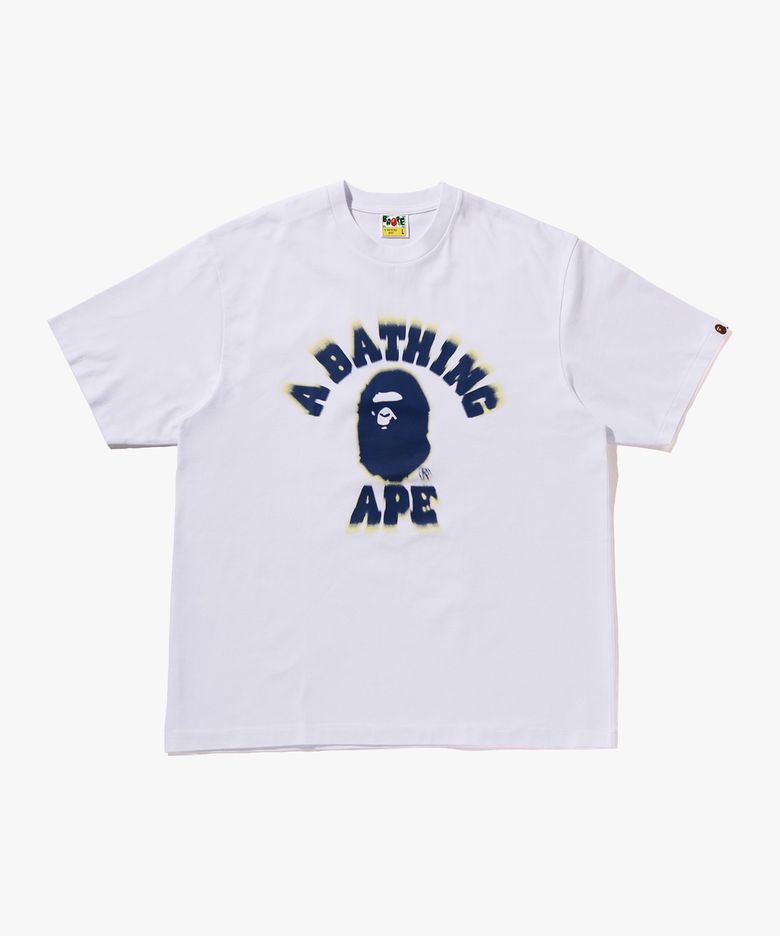 스프레이 콜리지 릴렉스드 핏 티셔츠(M) WHITE