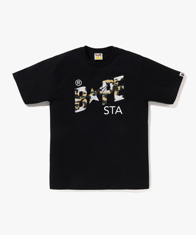 스타 오버 프린트 퍼스트 카모 베이프 스타 티셔츠(M) BLACK