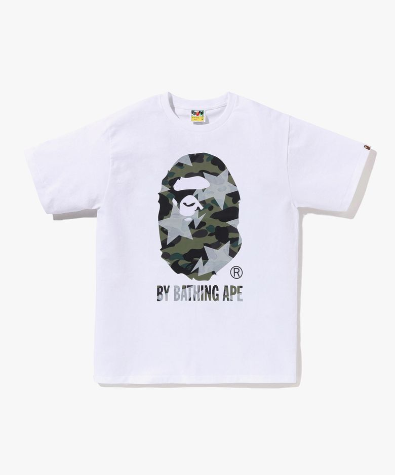 스타 오버 프린트 퍼스트 카모 BY BATHING APE TEE(M) WHITE/GREEN