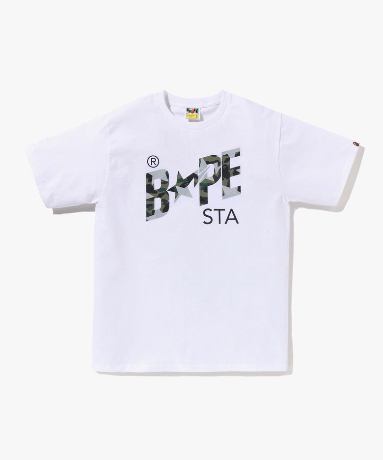 스타 오버 프린트 퍼스트 카모 베이프 스타 티셔츠(M) WHITE