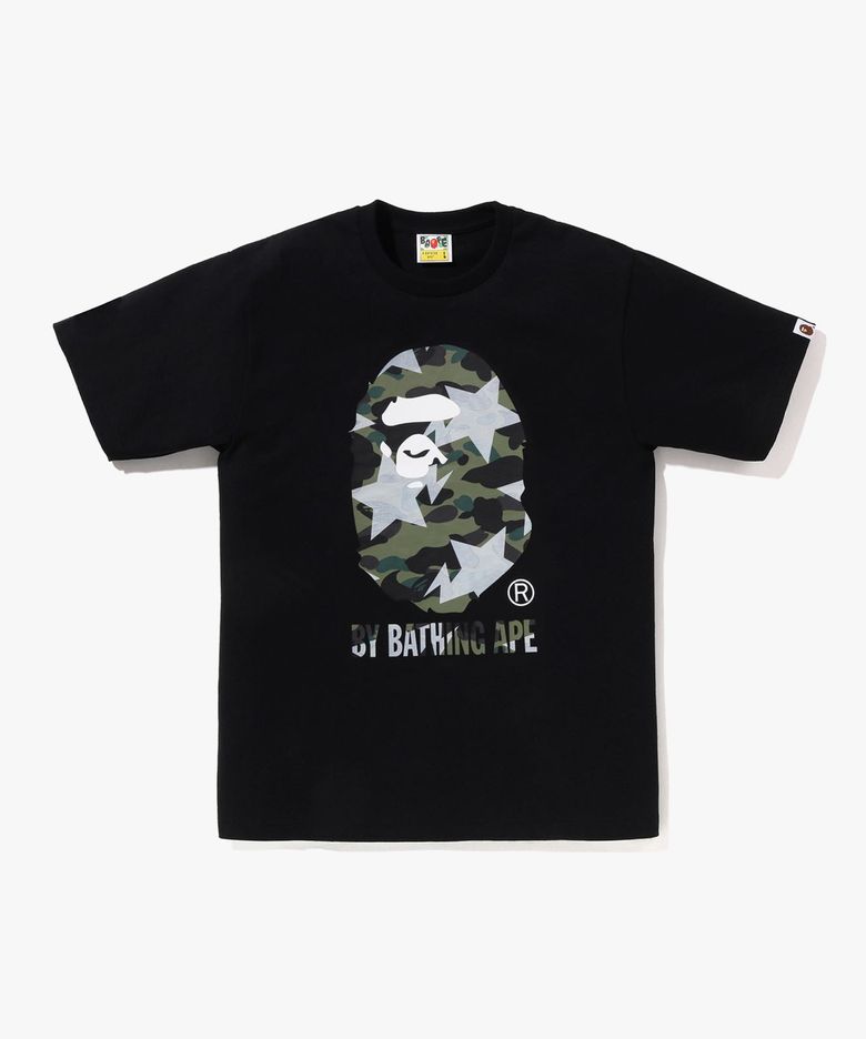 스타 오버 프린트 퍼스트 카모 BY BATHING APE TEE(M) BLACK/GREEN