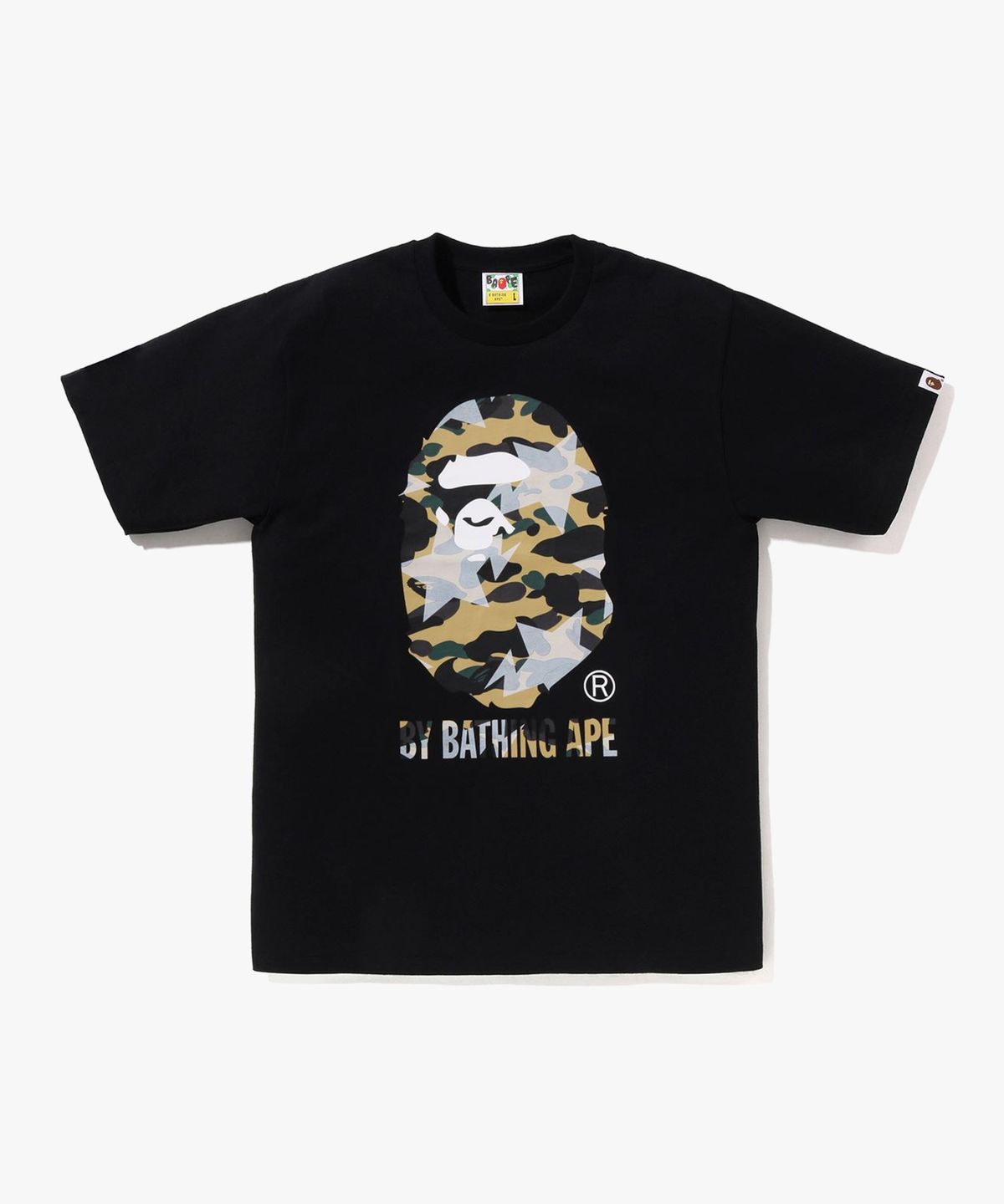 베이프(BAPE) 스타 오버 프린트 퍼스트 카모 BY BATHING APE TEE(M) BLACK/YELLOW
