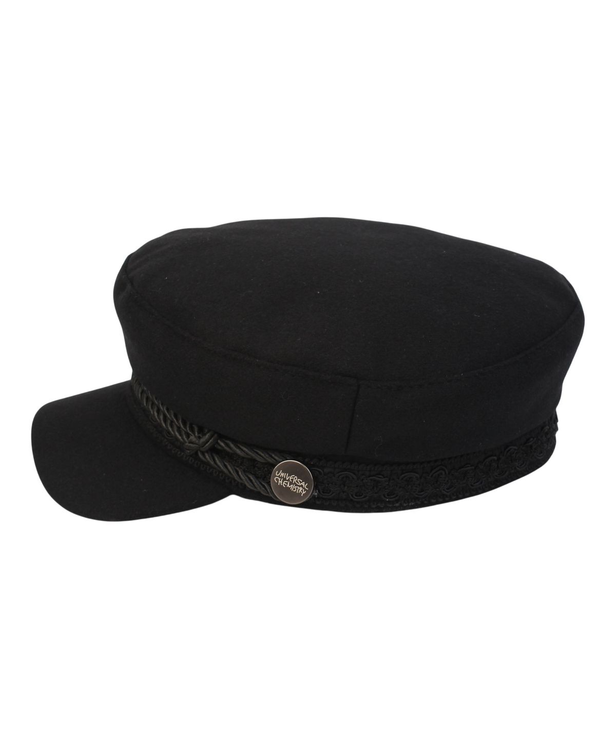 유니버셜 케미스트리(UNIVERSAL CHEMISTRY) Rope Button Black Wool Marine Cap 마린캡