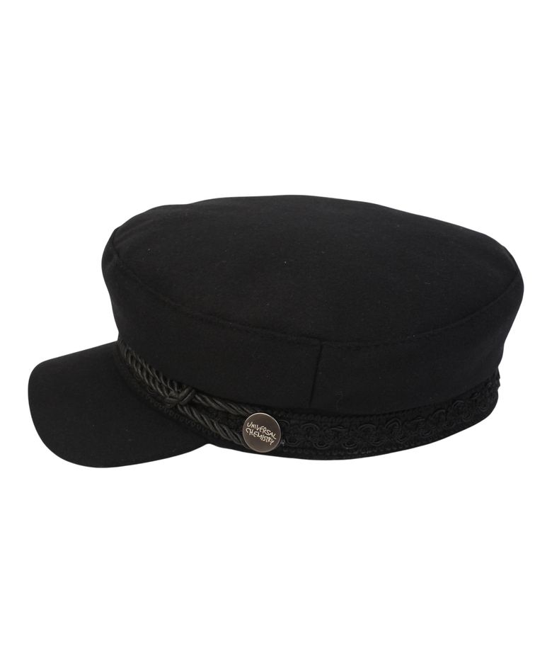 Rope Button Black Wool Marine Cap 마린캡