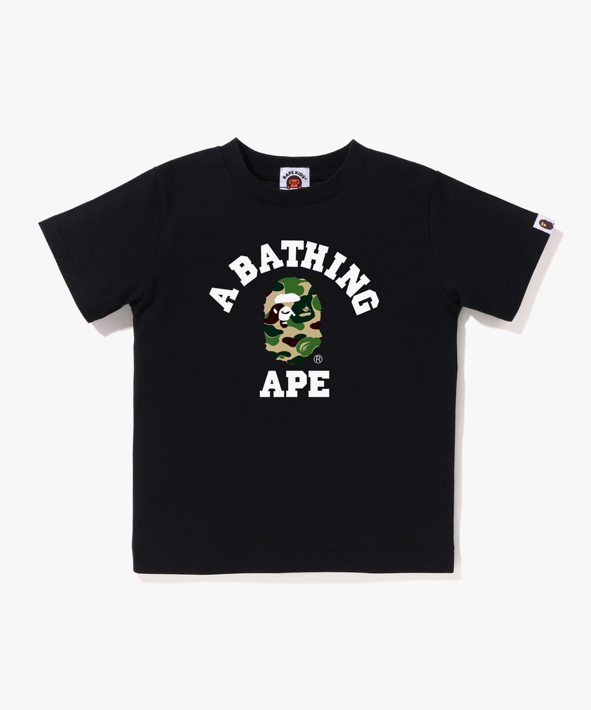 베이프 키즈(BAPE KIDS) ABC 카모 콜리지 티셔츠(Kids) BLACK/GREEN