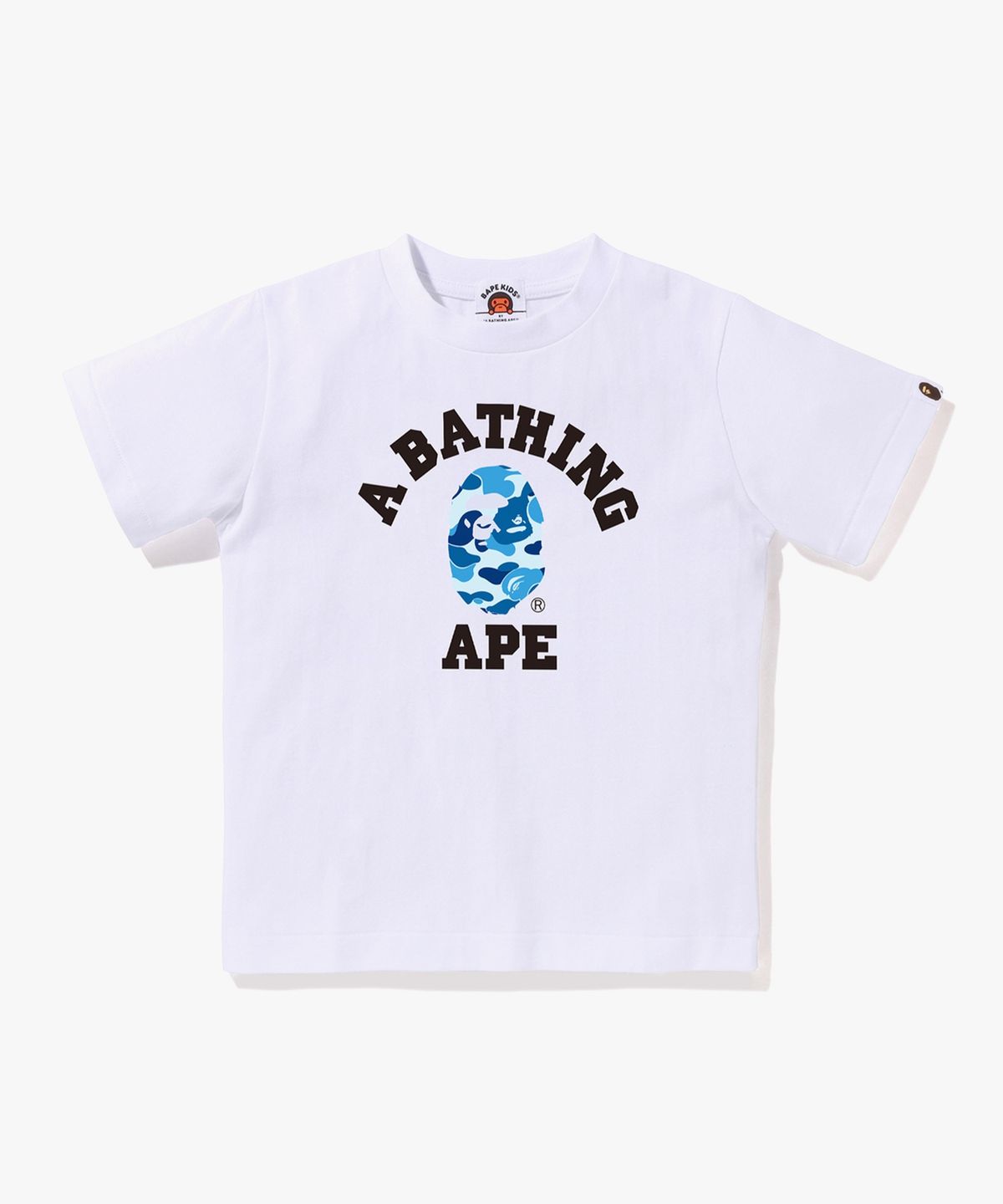 베이프 키즈(BAPE KIDS) ABC 카모 콜리지 티셔츠(Kids) WHITE/BLUE