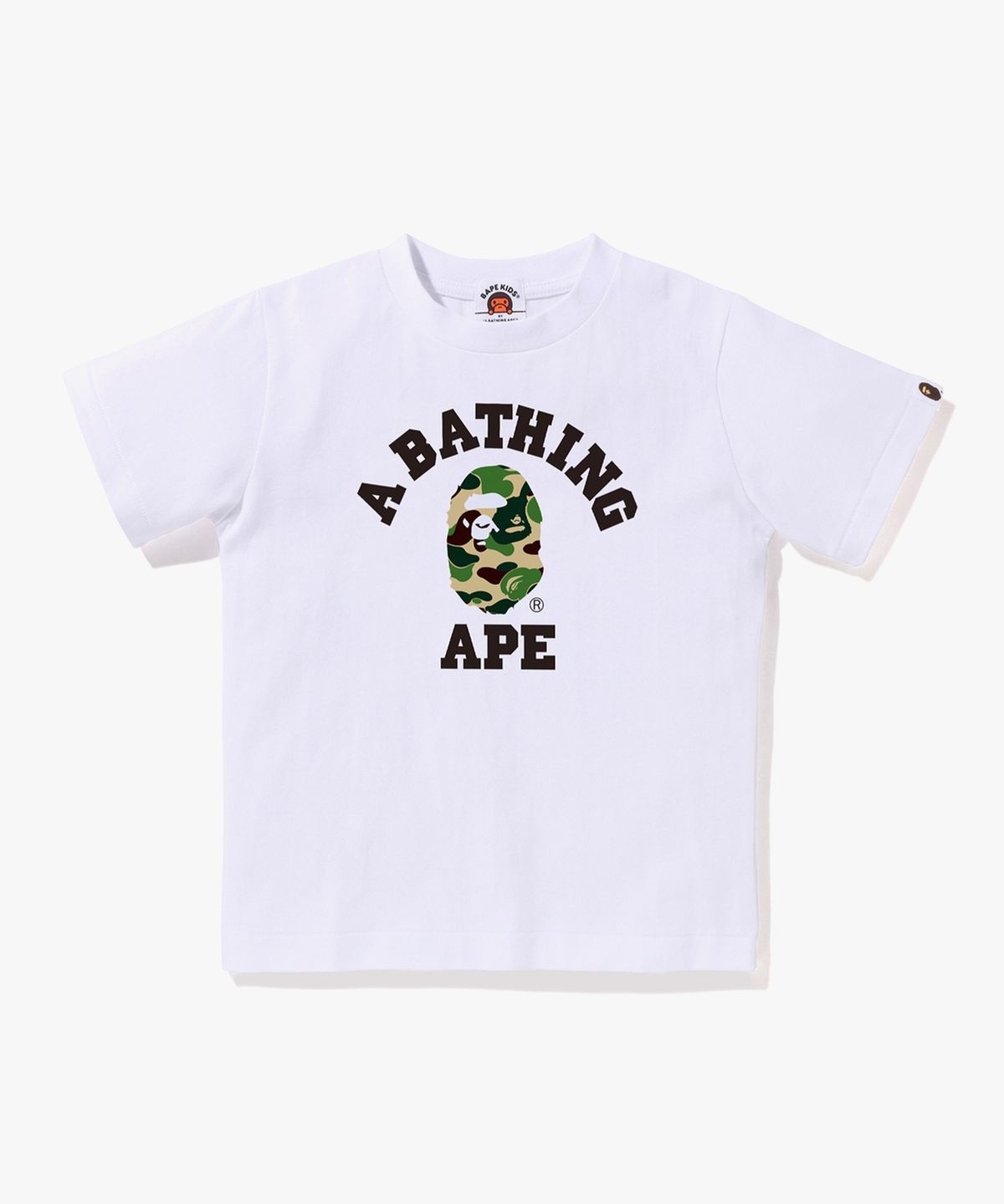 베이프(BAPE) ABC 카모 콜리지 티셔츠(Kids) WHITE/GREEN