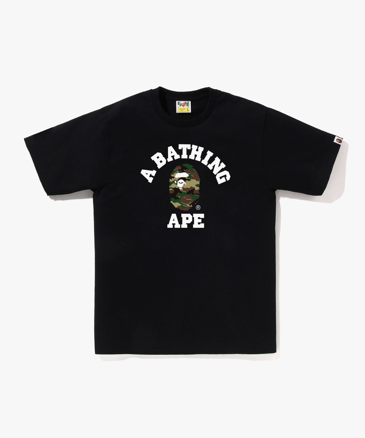 베이프(BAPE) 글리치 우드랜드 카모 콜리지 티셔츠(M) BLACK/GREEN
