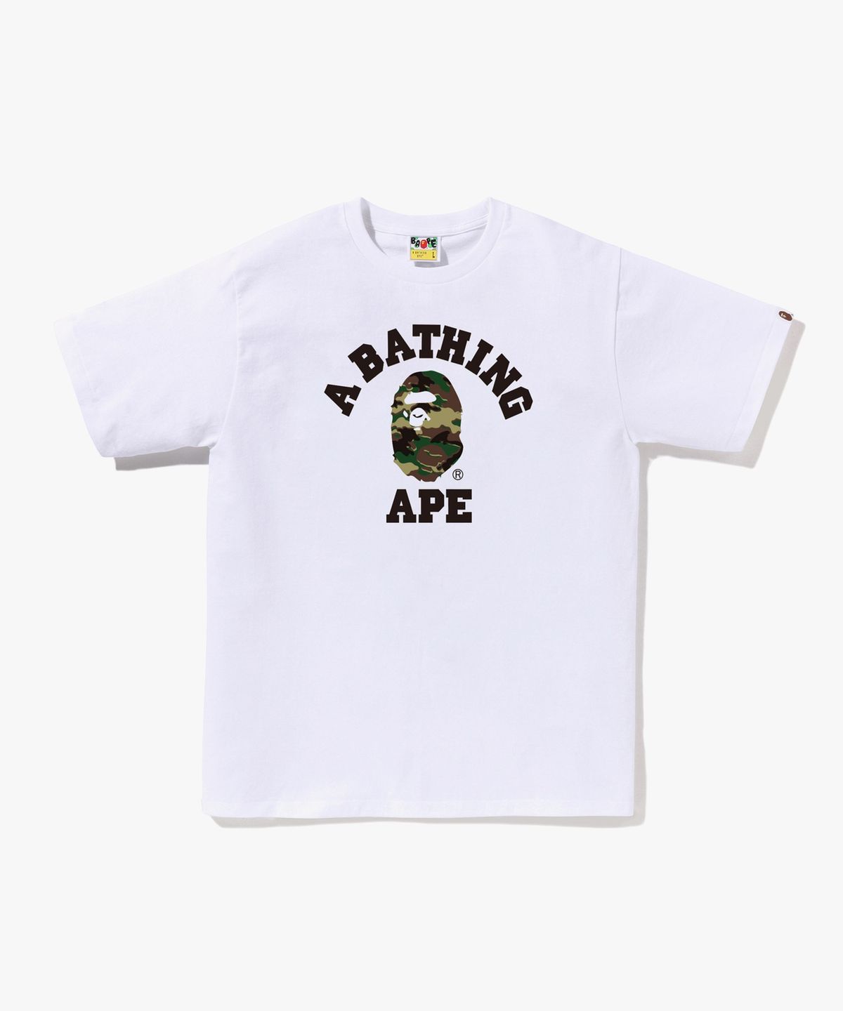 베이프(BAPE) 글리치 우드랜드 카모 콜리지 티셔츠(M) WHITE/GREEN