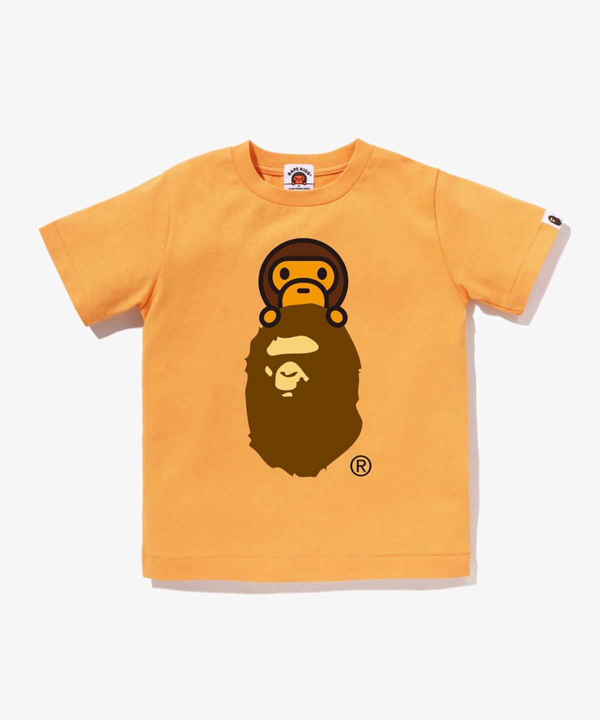 베이프 키즈(BAPE KIDS) 마일로 온 에이프 헤드 티셔츠(Kids) ORANGE