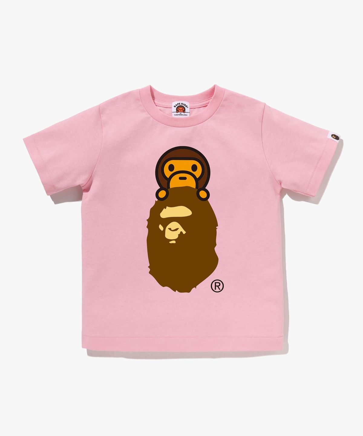 베이프(BAPE) 마일로 온 에이프 헤드 티셔츠(Kids) PINK