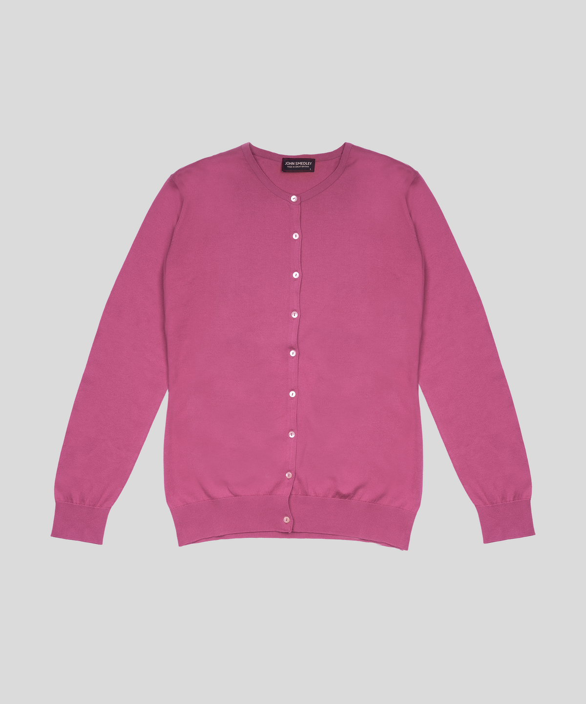 존 스메들리(JOHN SMEDLEY) ISLINGTON Round-Neck Cardigan Sea Island Cotton Knit Heritage Col.4_9 Colors