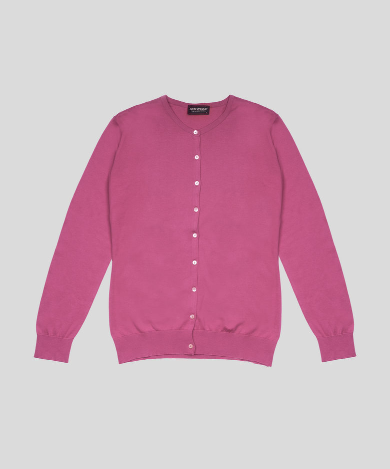 ISLINGTON Round-Neck Cardigan Sea Island Cotton Knit Heritage Col.4_9 Colors