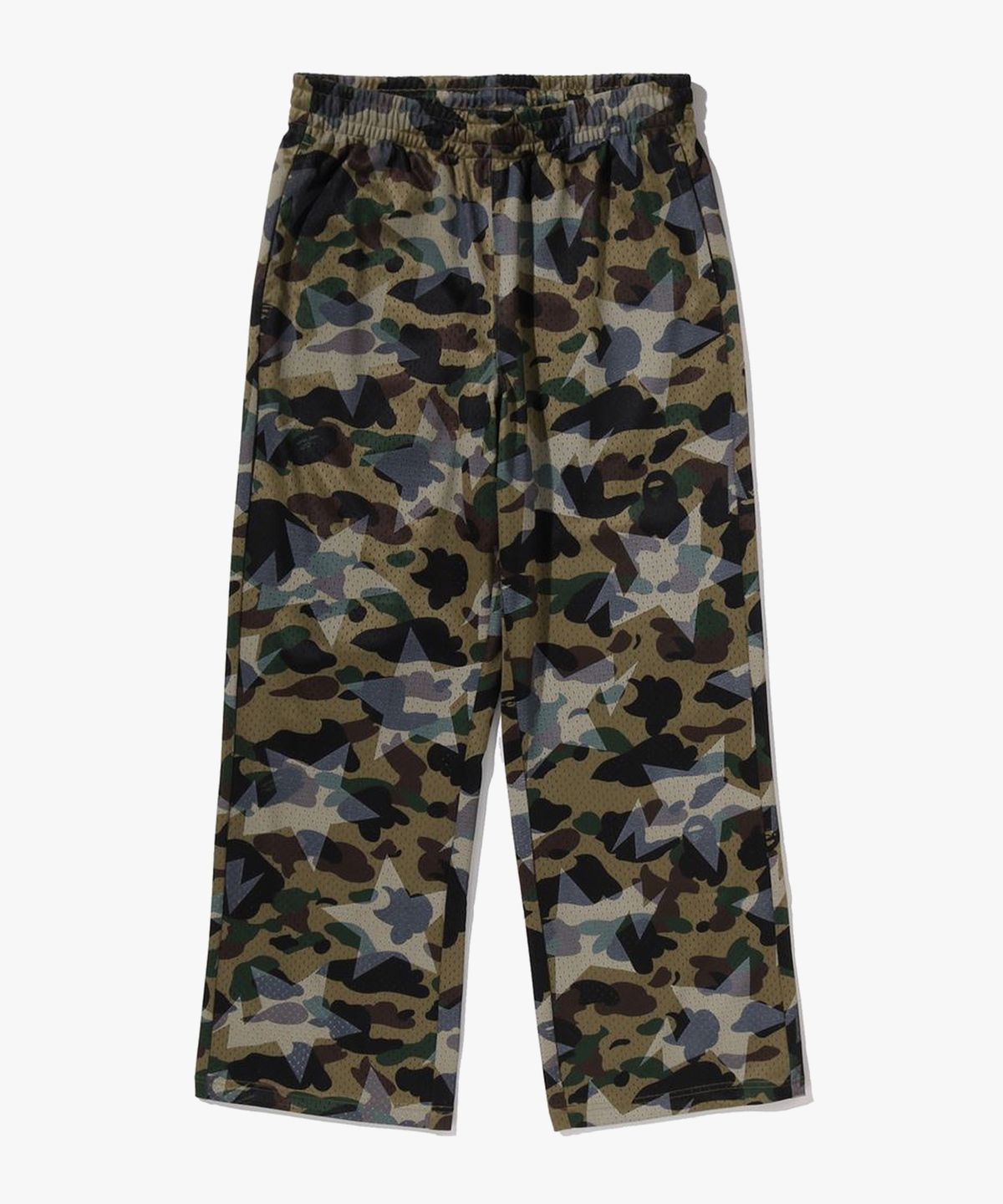 베이프(BAPE) 스타 오버 프린트 퍼스트 카모 스타 메쉬 스웨트팬츠(M) GREEN
