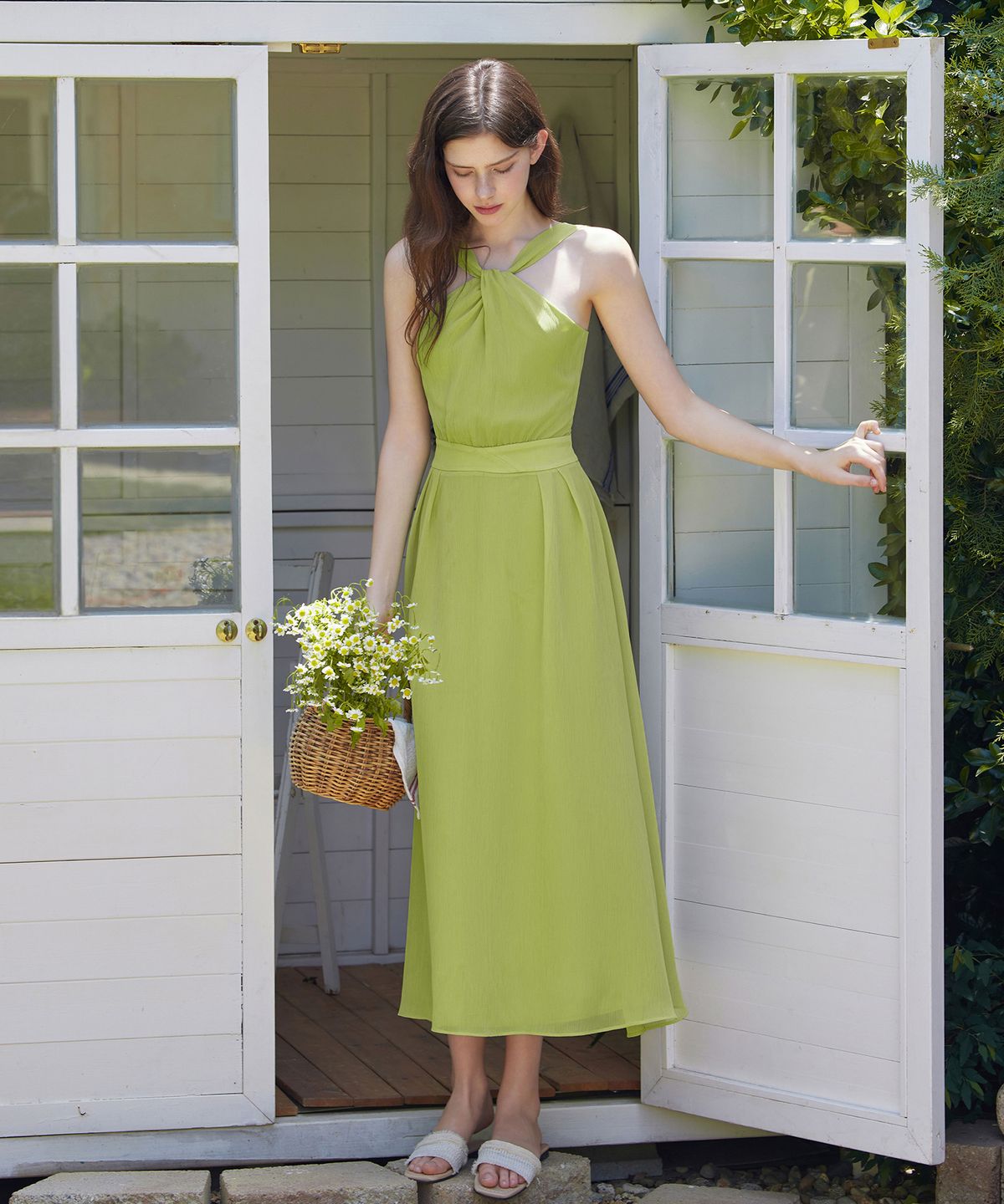 벨로디네라(VALLO DE NERA) Charlotte Dress Light green