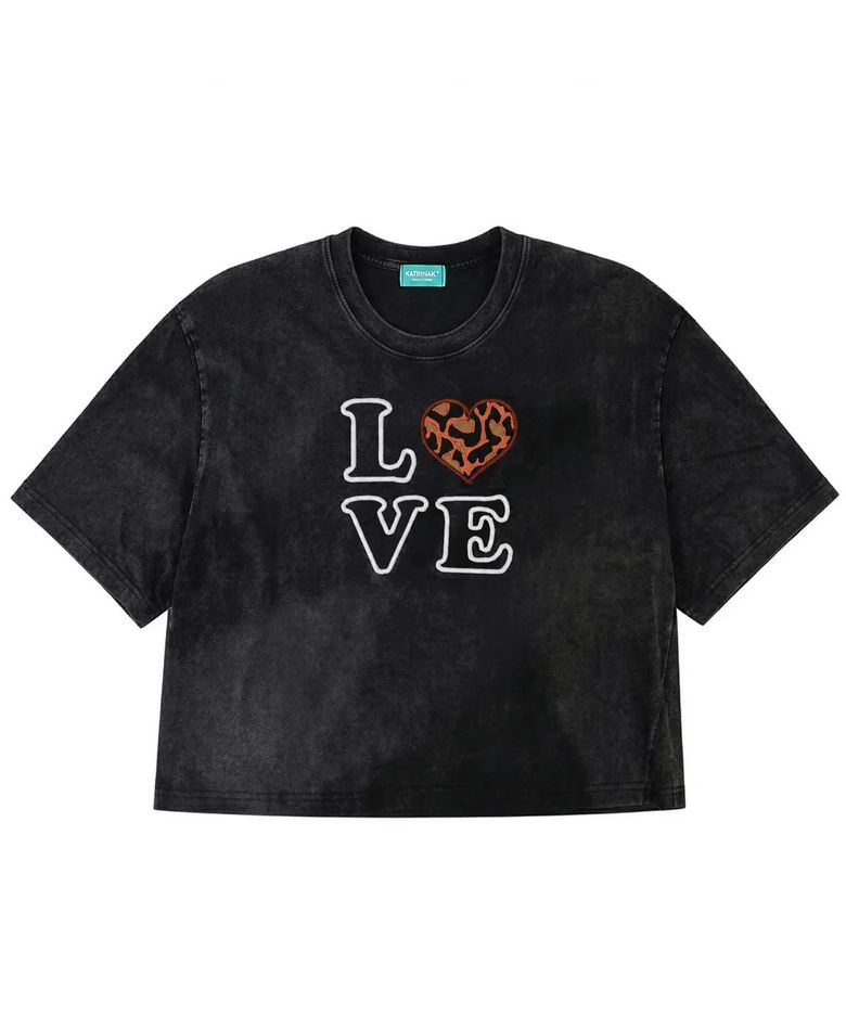 LOVE 자수  반팔 티셔츠