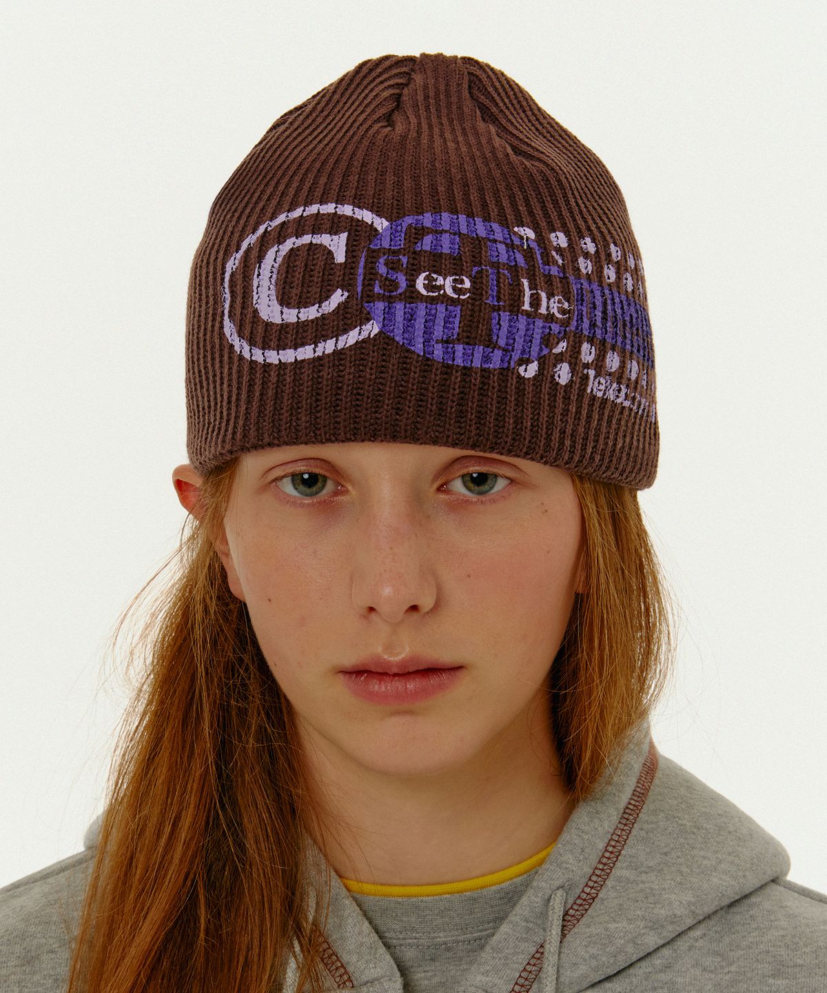 테켓(TEKET) Color Test Printed Beanie Brown