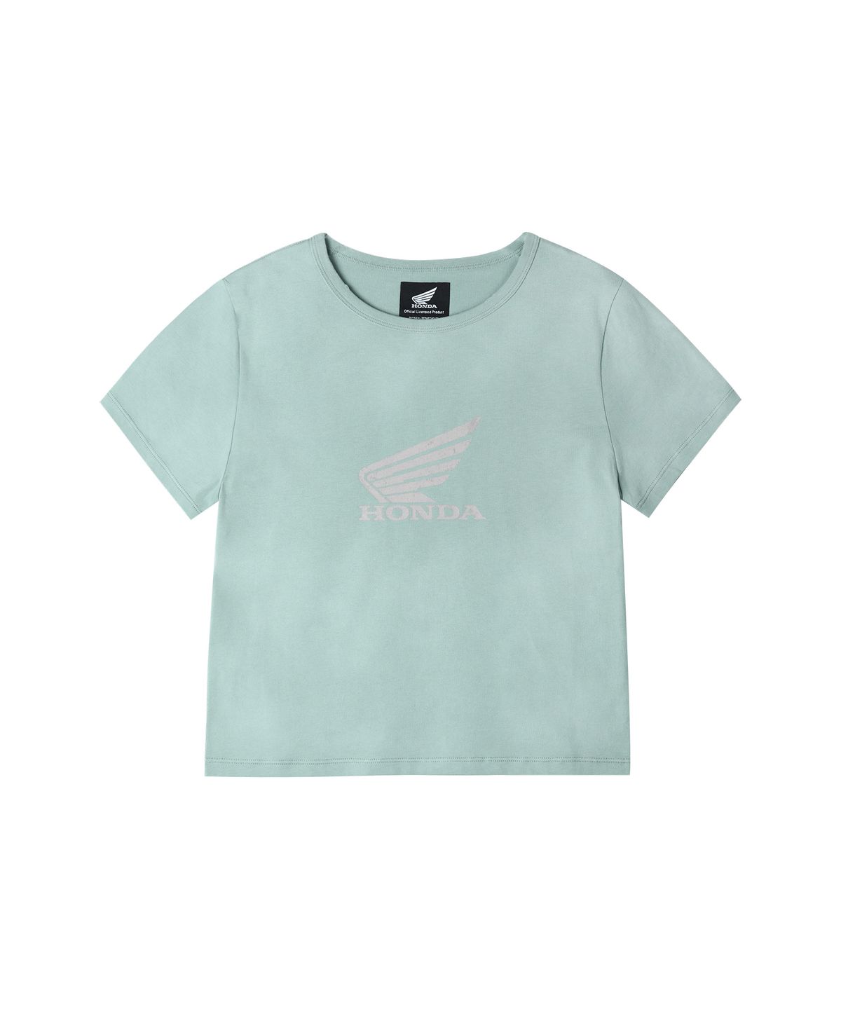 핍스 모터사이클(PHYPS MOTORCYCLE) Womens Damage Washed Wing Logo Crop Tee Teal