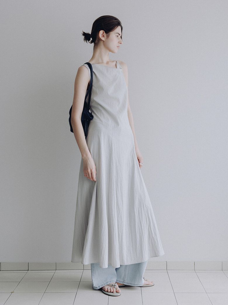 Asymmetric Cowl Sleeveless Solid Dress SW6MO793-12