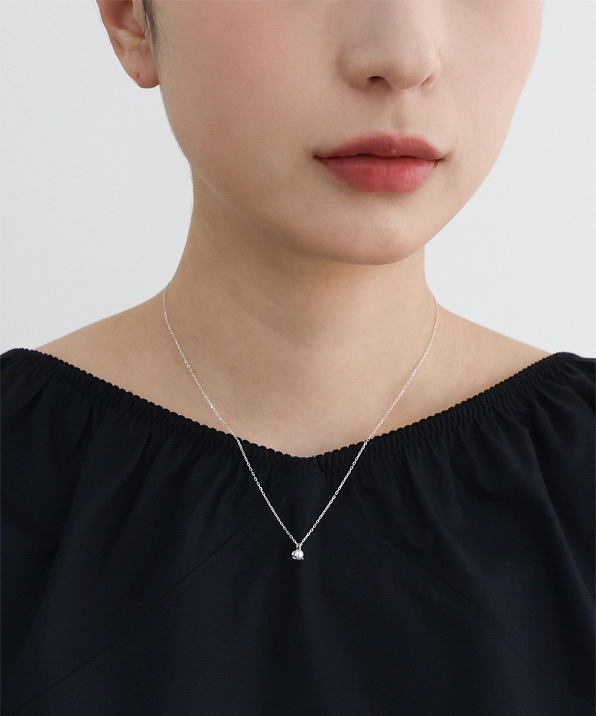 페브오어(FEBOR) Tulip pearl necklace_silver