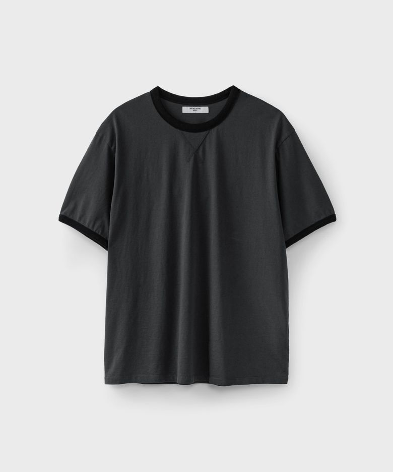 GUSSET RINGER S/S T-SHIRT [CHARCOAL]