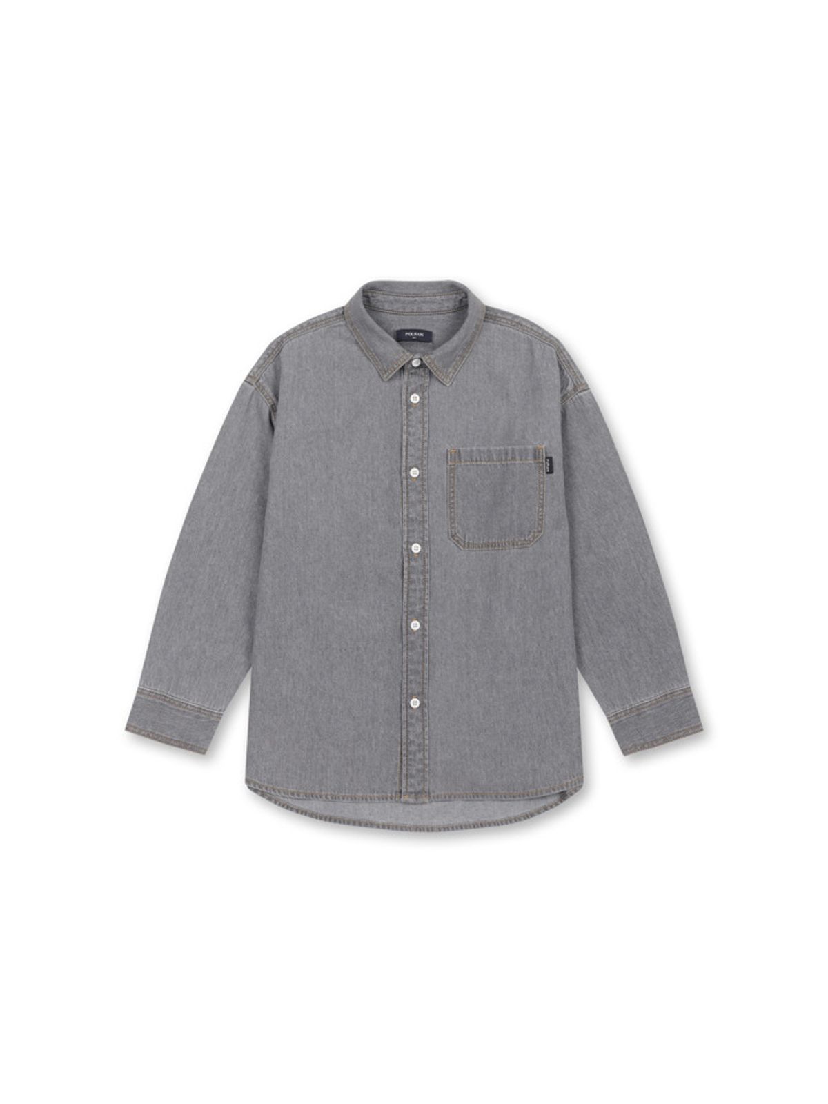 폴햄키즈(POLHAM KIDS) 공용 데님 오버핏 셔츠_PKF5WC3020