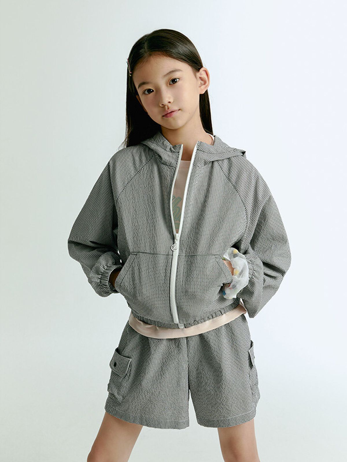 폴햄키즈(POLHAM KIDS) 여아 시어서커 카고 4부 숏츠_PKG2PH2023