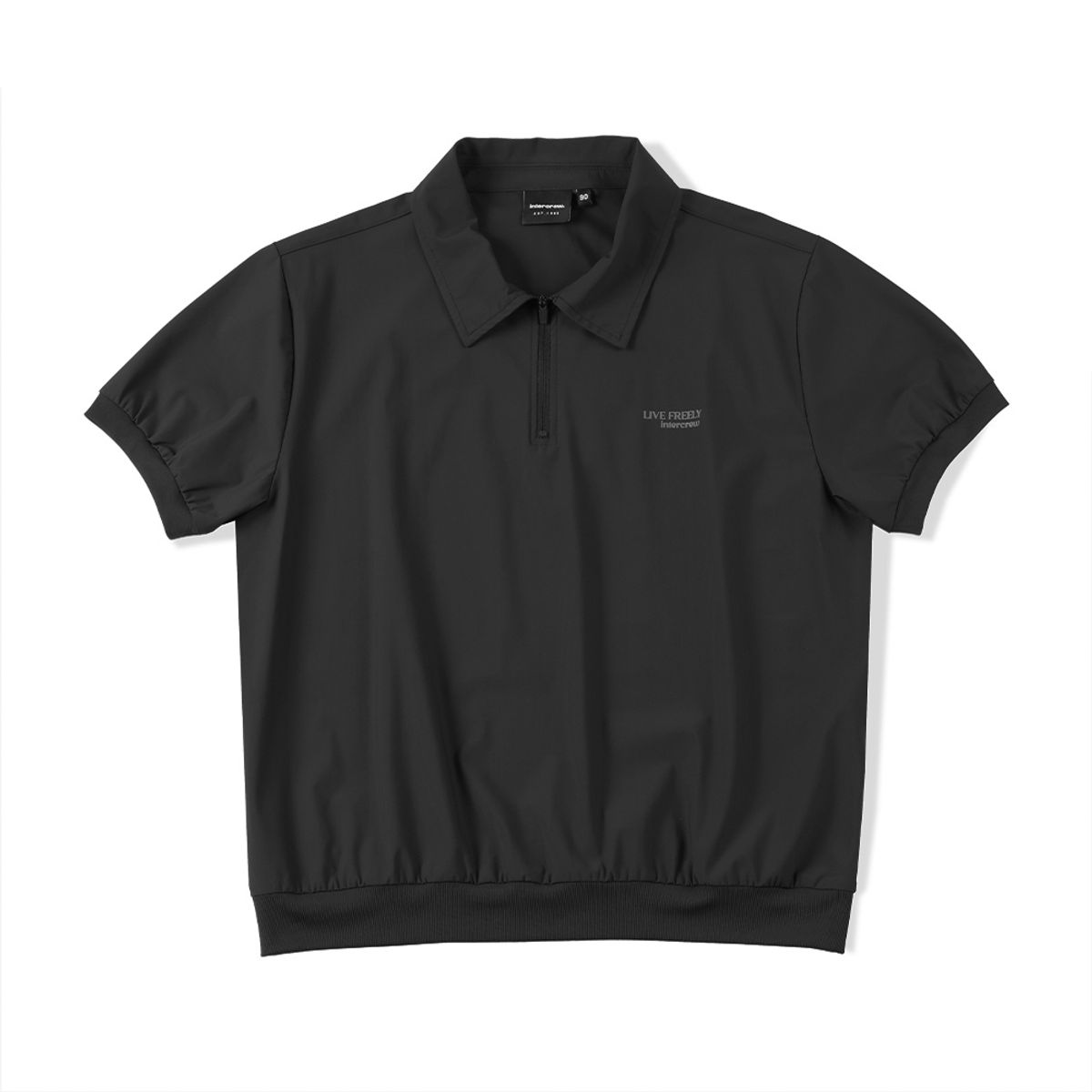 인터크루(INTERCREW) 우먼스 카라 단작 트리코트 반팔 블랙 ITA2XT55ABK
