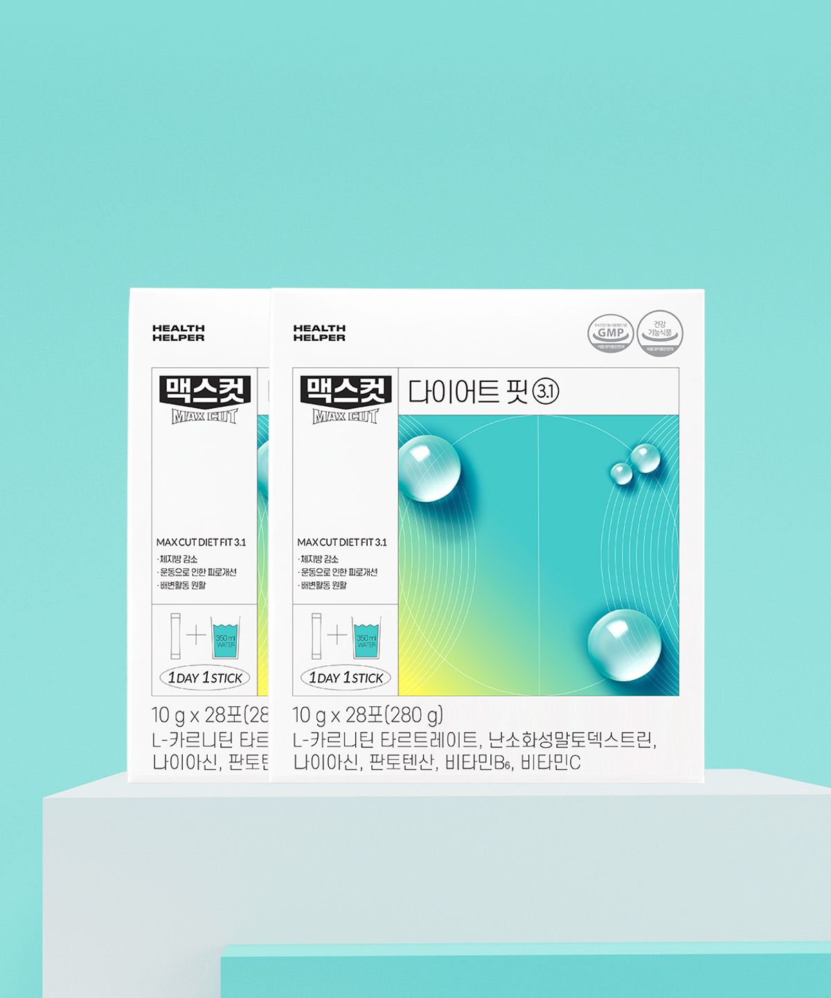 헬스헬퍼(HEALTHHELPER) 맥스컷 다이어트 핏 3.1 2박스(28포) 에메랄드워터 배변활동 도움 체지방감소