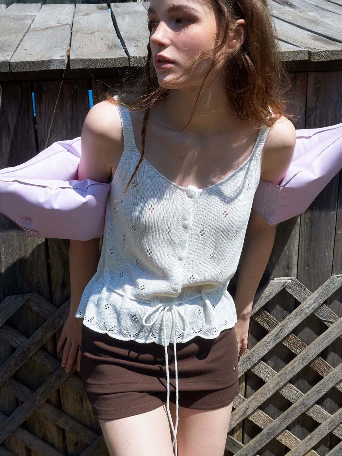 에트몽(ETMON) Summer Layered Mini Skort, Brown