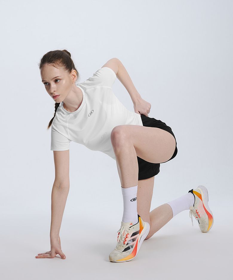W SYMBOL B AIRFLOW MESH T-SHIRTS [WHITE]