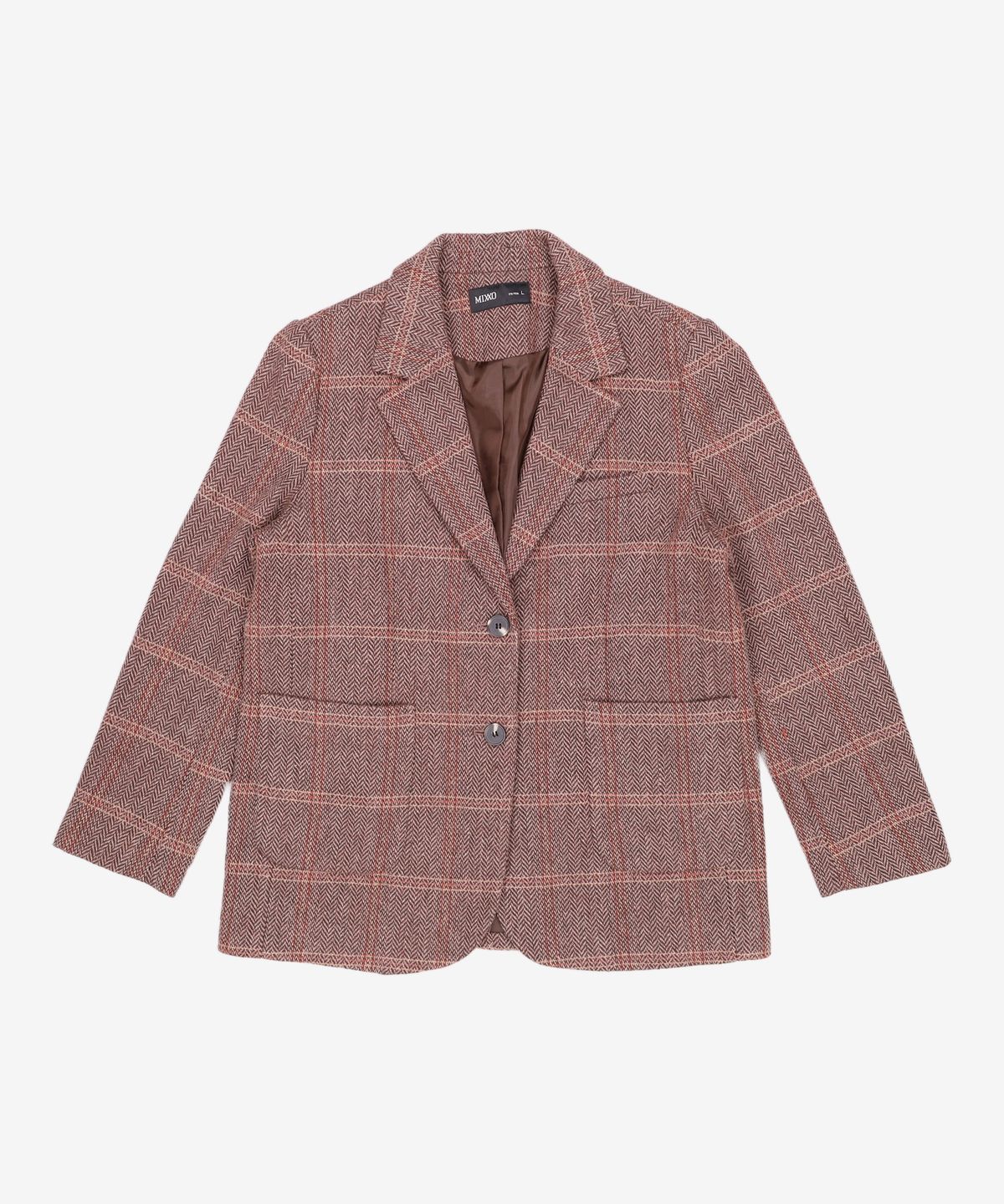 미쏘(MIXXO) 헤링본체크 테일러드 2버튼 자켓 MIWJKCT3PG L